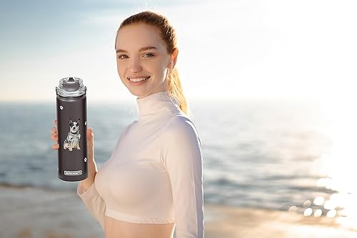 Miniatura 61 de E&S Pets SERENGETI - Botella de agua de acero inoxidable de 24 onzas con tapa a prueba de derrames, doble pared aislada al vacío, impresión 3D