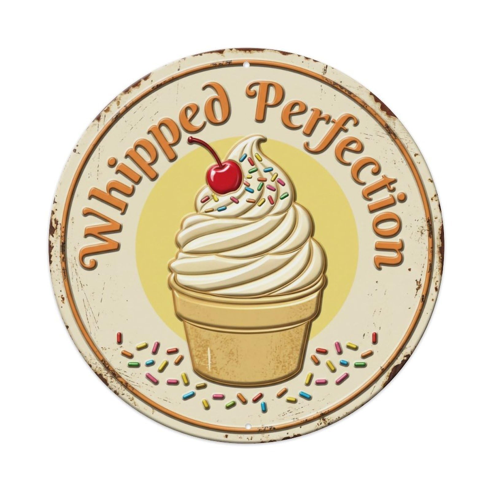 Whipped Perfection Frozen Dessert Metal Tin Sign
