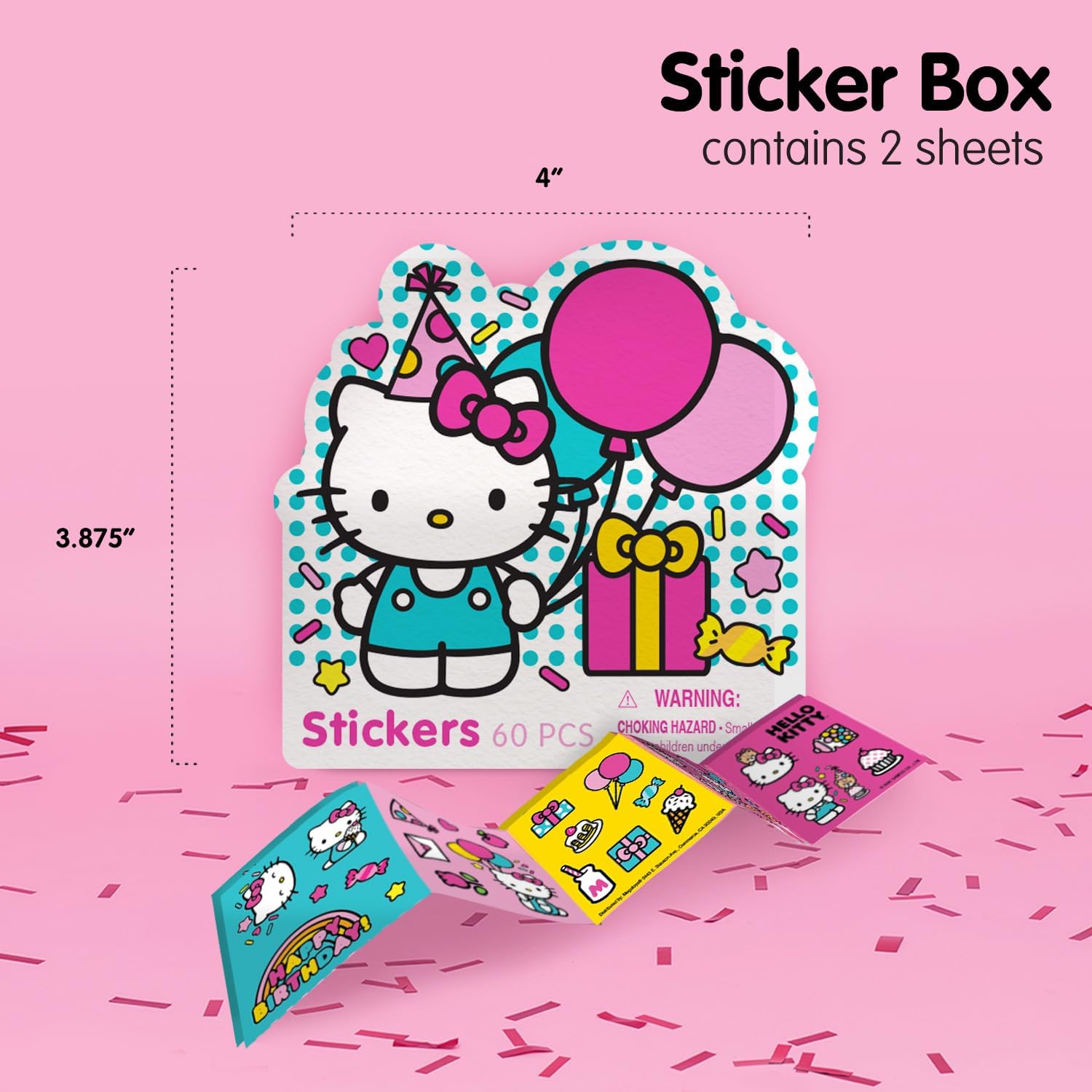 Megatoys Hello Kitty Party Gift Set - Tin Box, Pencil Case, Stickers, Birthday Necklace, Plush, and Hat