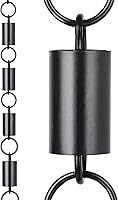 Vista 1 de RainChains Pacific Channel - Cadena de lluvia de aluminio negro de 8.5 pies para canalones, cadena decorativa