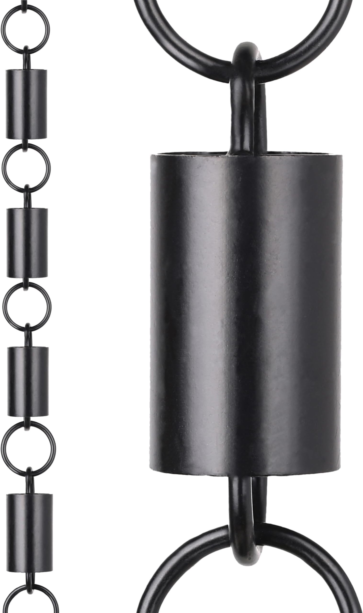 RainChains Pacific Channel Rain Chain 8.5ft Black Aluminum Rain Chains for Gutters Decorative Chain.