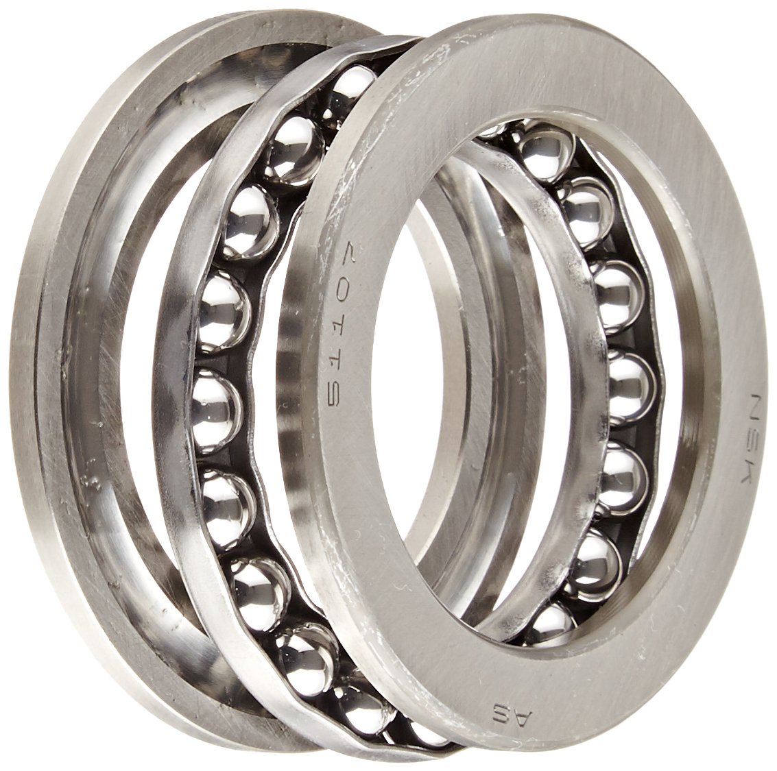 NSK 51107 Thrust Bearing, Single Row, 3 Piece, Grooved Race, Pressed