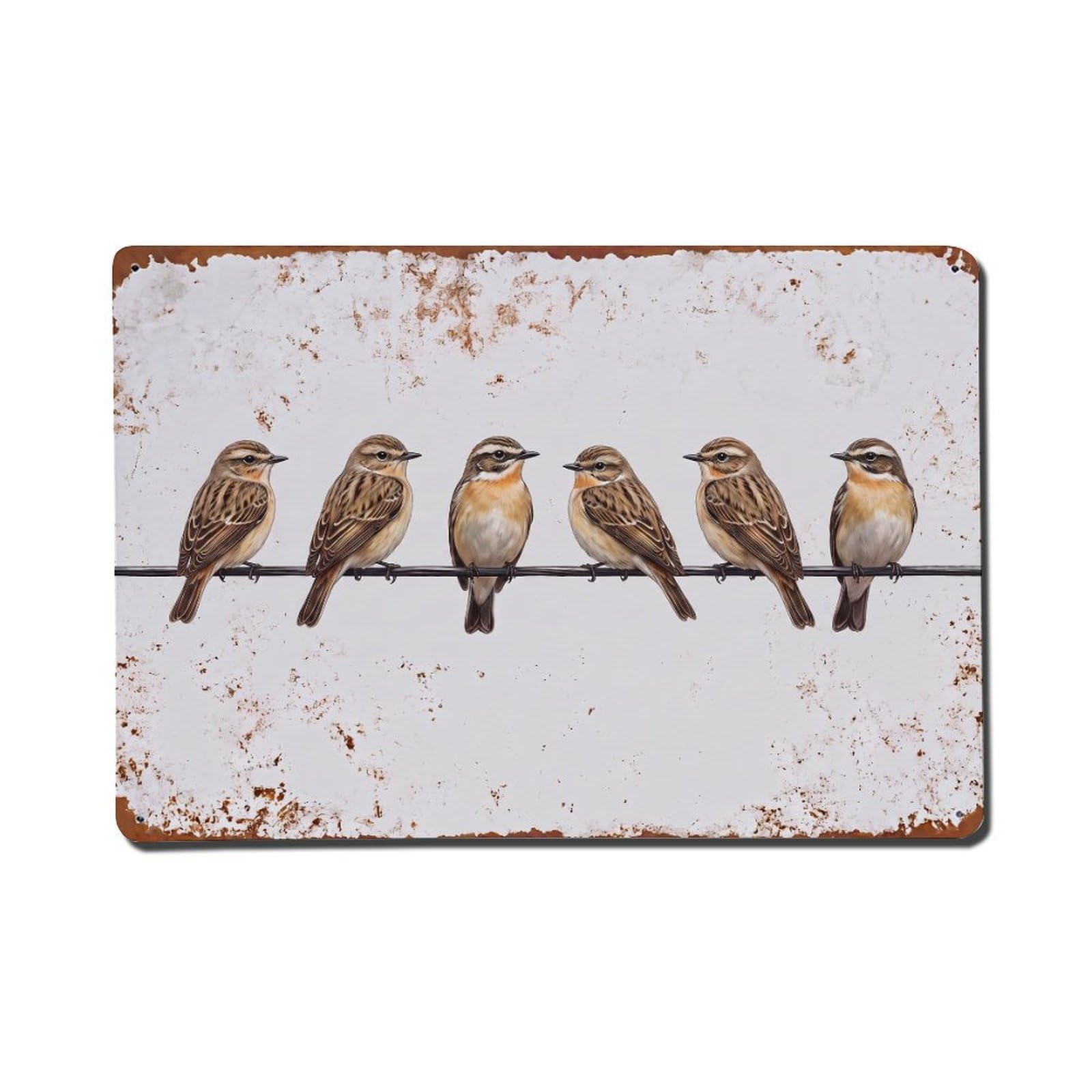 Vintage Retro Birds Whinchat Metal Tin Sign