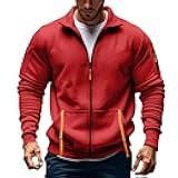 Mens Zip Up Pullover Polo Sweater Mock Neck Long Sleeve Lightweight Fleece Sweatshirts