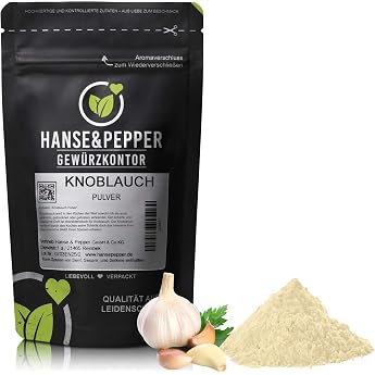 Hanse&amp;Pepper Gew&uuml;rzkontor Gourmet Series 500 g Garlic Powder Fine Very Aromatic Vegan Natural