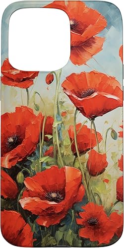 Funda para iPhone 15 Pro Max Red Poppies Flowers In A Field Funda para iPhone 15 Pro Max Red Poppies Flowers In A Field