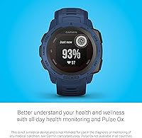 Vista 3 de Garmin - Reloj inteligente Instinct Solar Rugged GPS de 1.772 in - Azul marea (renovado)