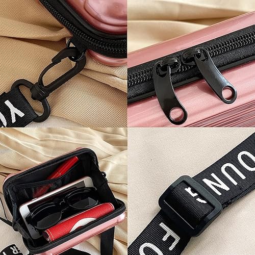 Miniatura 6 de OXYPLAY Bolsa de equipaje de viaje de carcasa dura de PVC, artículos de tocador portátiles para mujer, bolsa de maquillaje, bolsa cruzada de