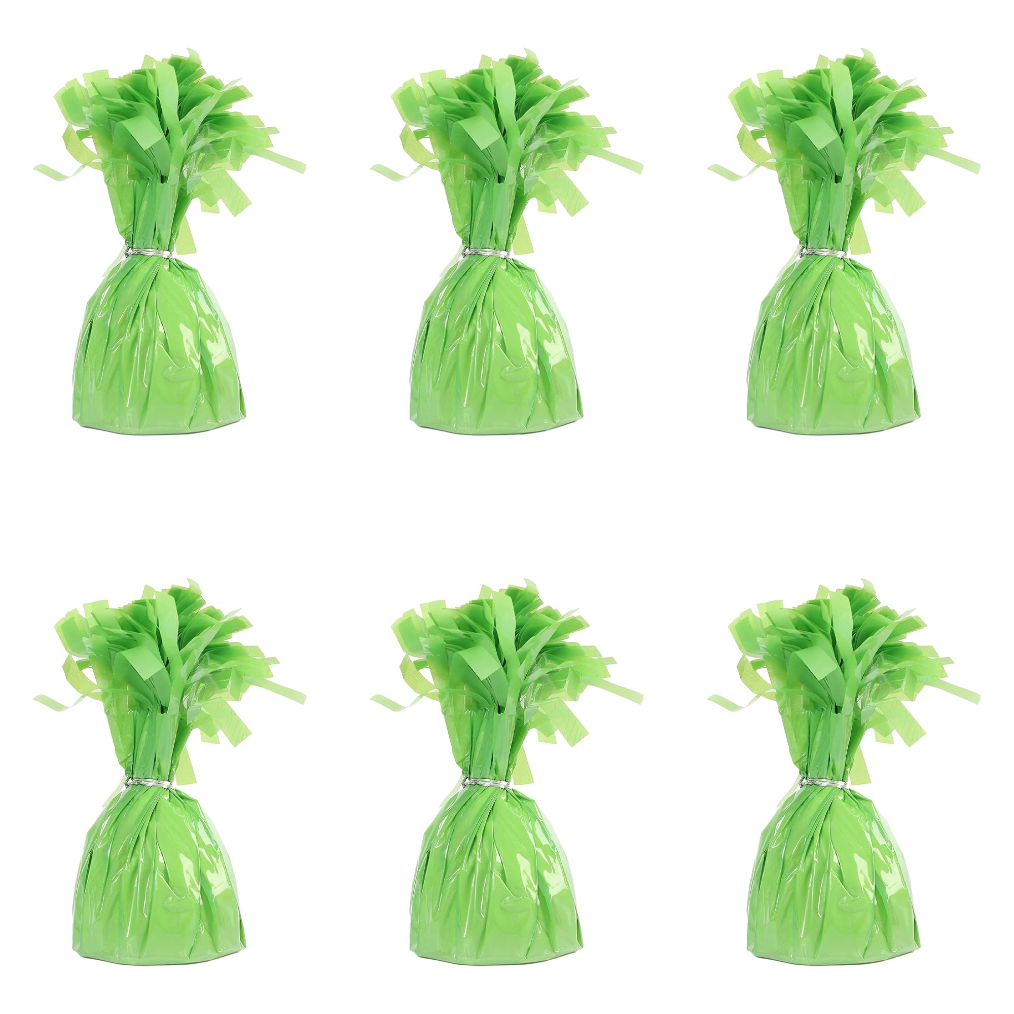 Foil Balloon Weights for Helium Balloons in Pastel Green - 6x 160g Heavy Balloon Weights Birthday Party Wedding Celebration Décor with Tassles