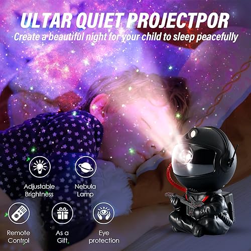 Miniatura 3 de Astronauta Star Galaxy - Proyector de luz nocturna para dormitorio de niños, proyector de astronauta con control remoto, decoración de habitación de