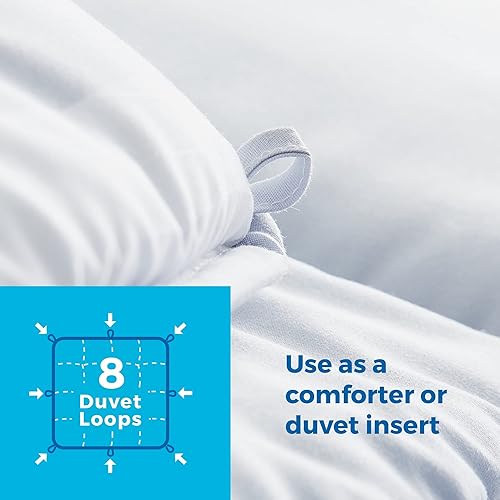 Miniatura 4 de Linenspa - Edredón reversible con relleno alternativo y relleno de edredón, para todo el año, costuras de caja, para niños, adolescentes y adultos,