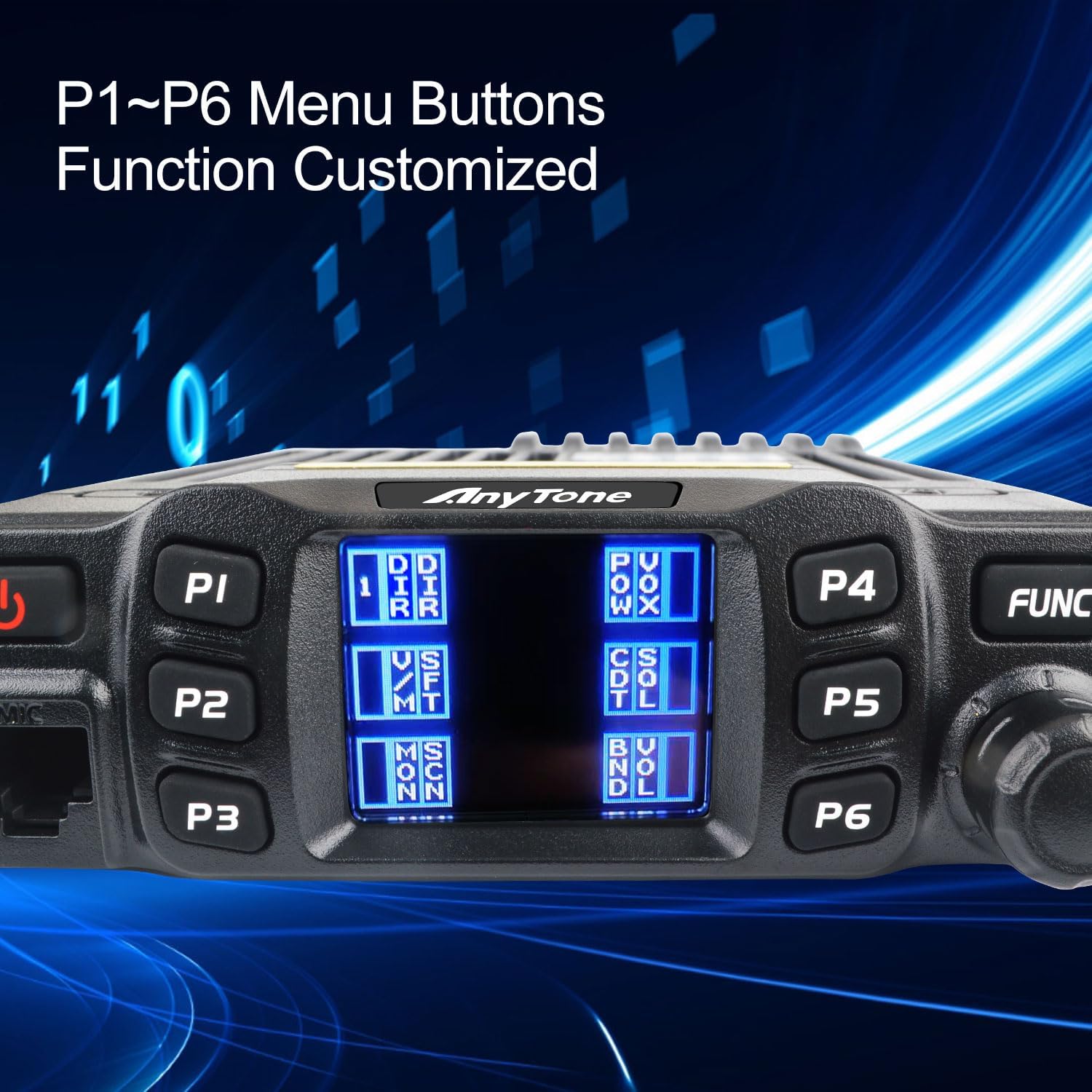 Anytone AT-778UV II P1-P6 Menu Buttons