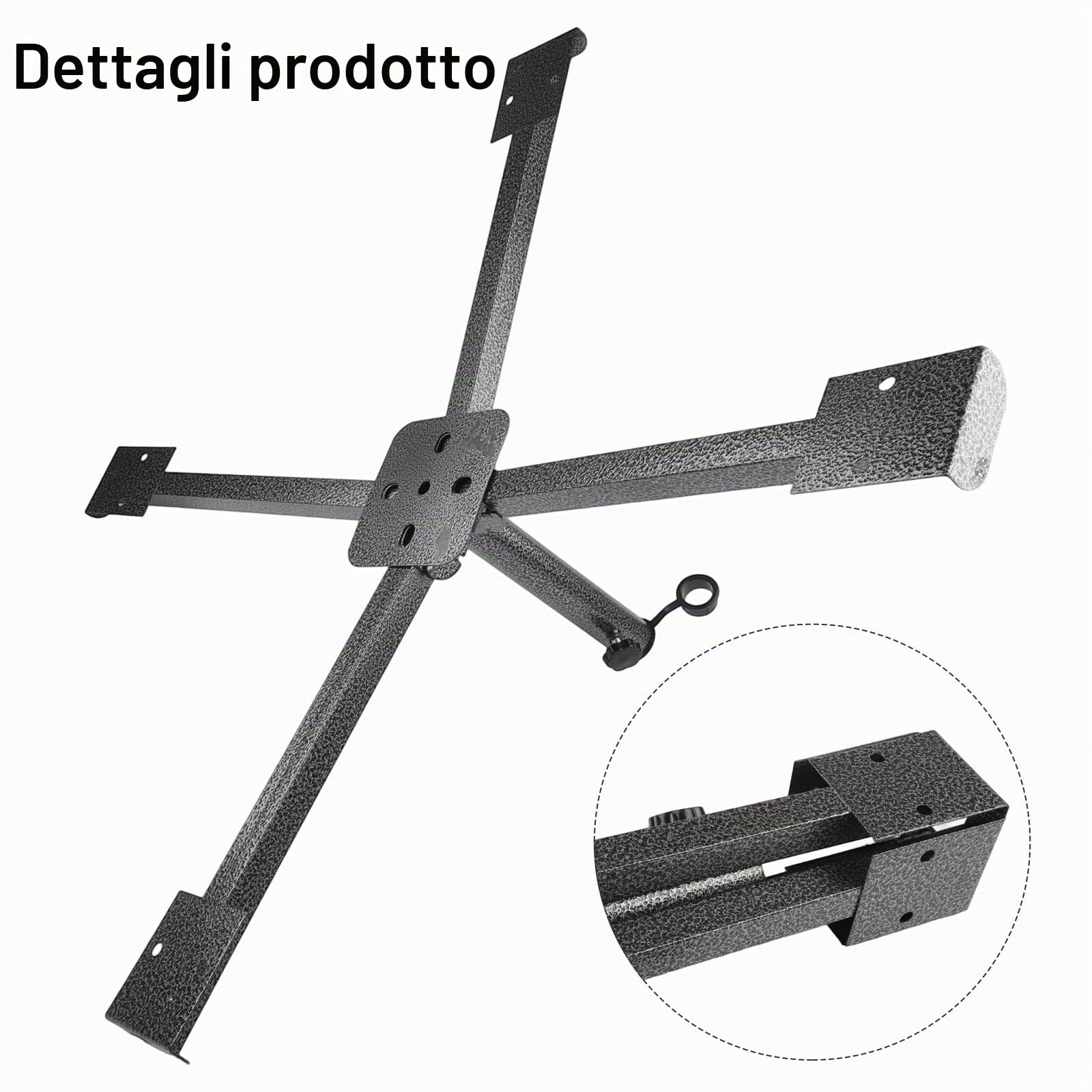 Base per Ombrellone Struttura a Croce in Metallo Basi Pieghevoli per Ombrelloni da Esterno con Asta Regolabile Pali di Supporto con Diametro a partire da 3,2 cm per Ombrellone Giardino Patio