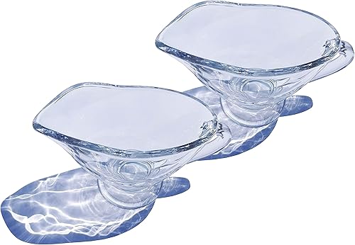 Miniatura 4 de Juego de 2 salsas de vidrio para salsa, 7 onzas con asa, utensilios de cocina para servir para comedor, salsas calientes, aderezo para ensaladas,