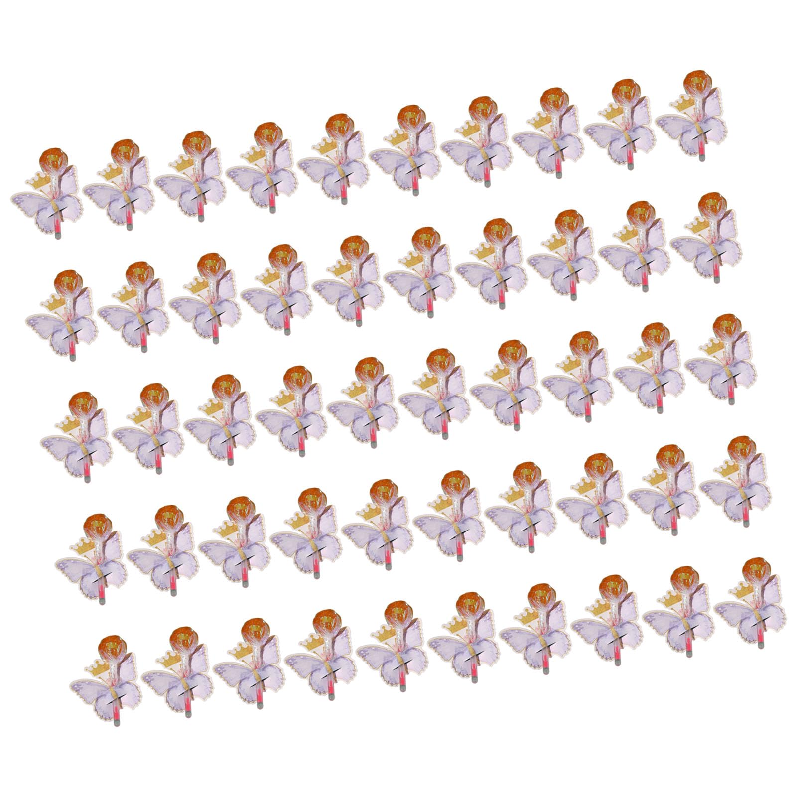 Xinsheinelry Purple 50Pcs Butterfly Shaped Paper Lollipop Holder Lollipop Candy Inserts Card For Birthday Decorations And Gift Packaging Colorful Cake Successes
