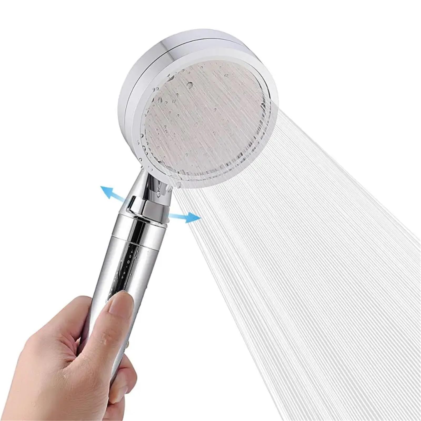 Cabezal de ducha alta presión, cabezal mano, filtro iónico, ahorro agua, Spa for baño, cromado Para Baño(Silver)