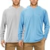 Roadbox UPF 50 Fishing Shirts for Men, Long Sleeve UV Sun Protection Hoodie, Outdoor Hiking Running Swimming Rash Guard