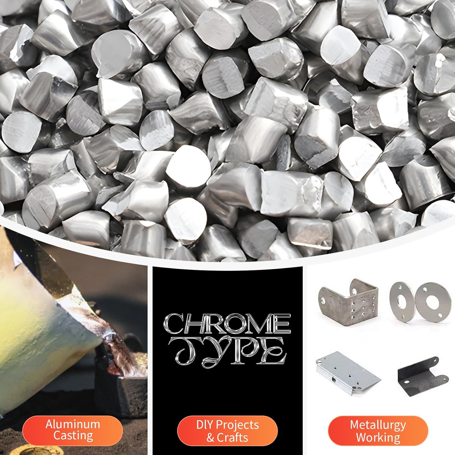 2.2LB High Purity 99.6% Raw Aluminum Pellets,Aluminum Ingot for Metal Casting,Metal Melting,DIY (2.2Pound)