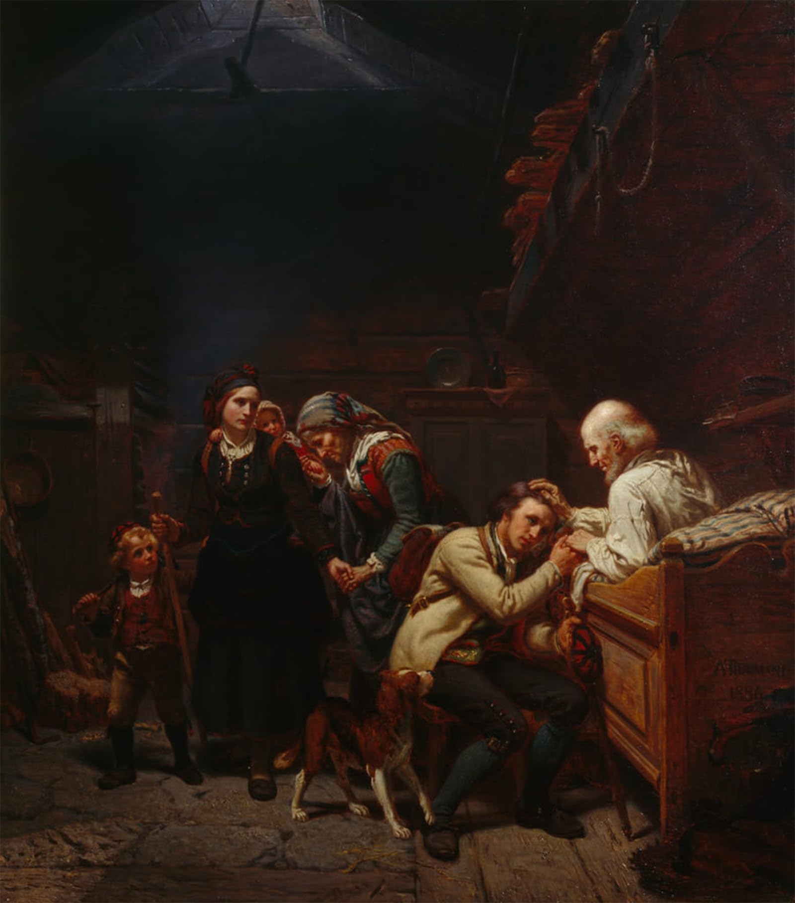 POSTERIIk Famous Modern Artwork Art Mural Emigrants by Adolph Tidemand Oil Paintings Pictures for Home Decor 60x90cm