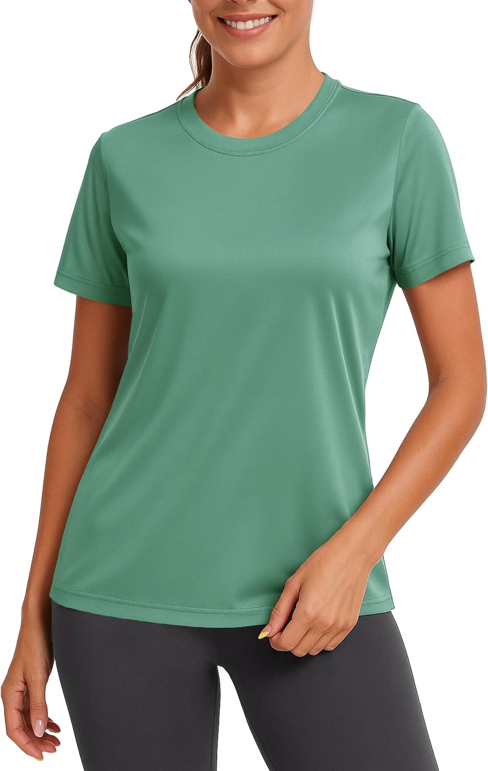 KINSWT Women's UPF 50+ Sun Shirts UV Protection Short Sleeve Rash Guard Swim Shirts Quick Dry Athletic Workout Tops