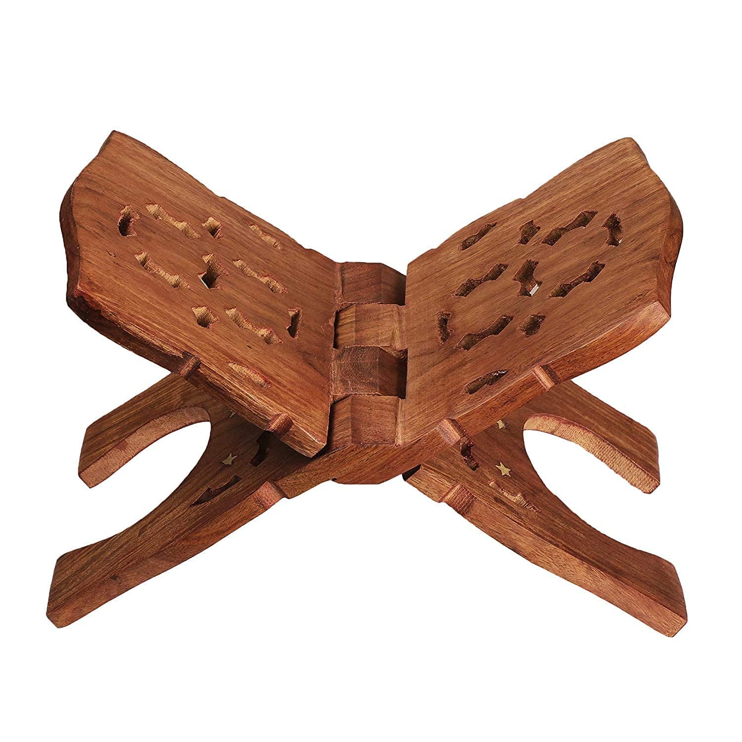 Sheesham Wooden Hand Carved Holy Book Stand for Quran Bible Bhagwat Gita Ramayana & Guru Granth Sahib for Reading Rehal Stand 10 inch