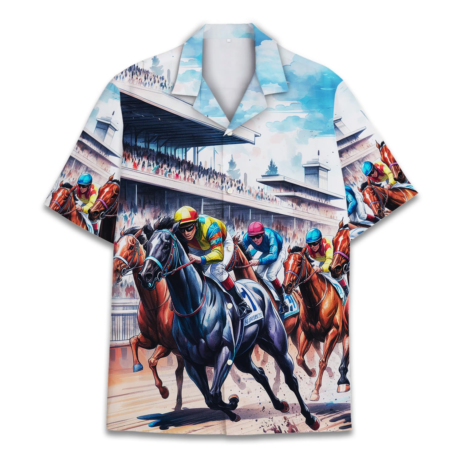 HPQ Vintage Cowboy Dinosaur Hawaiian Shirt for Men, Cowboy Dinosaur Button Down, Western Rodeo Shirt Short Sleeve