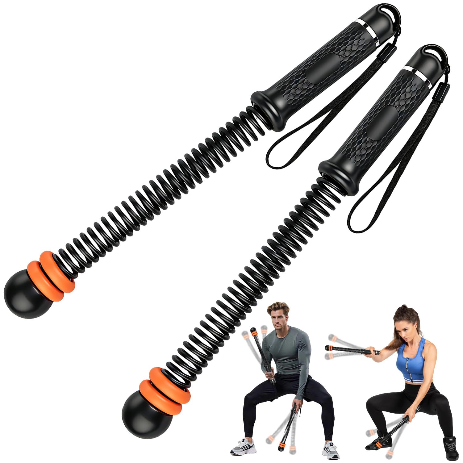 Upgrade Weighted Ropeless Battle Ropes, 2PCS Ropeless Battle Ropes, Adjustable Portable Multifunctional Training Cordless Battle Rope, Cordless Skipping Rope for Women Men Portable Strength Build