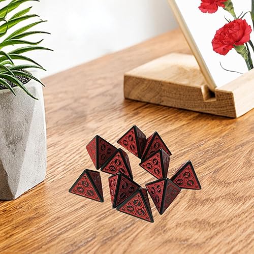 Miniatura 10 de Almencla 10 dados de 4 caras, dados poliédricos D4, amarillo