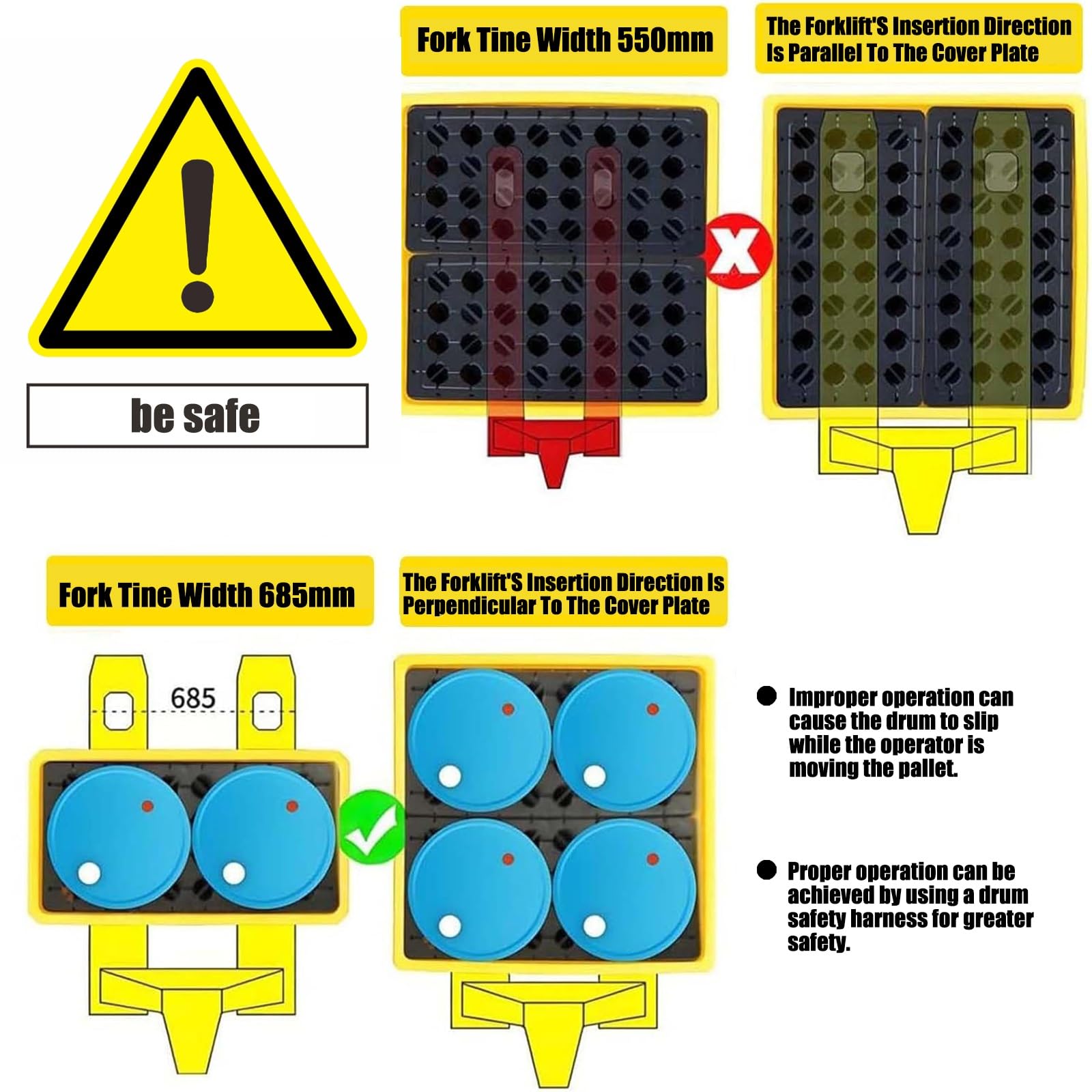 Vasca di contenimento Olio Anti-sversamento chimico con griglia rimovibile, in plastica antiperdita impilabile facile da pulire per laboratorio officina e industria(60 * 60 * 15cm)