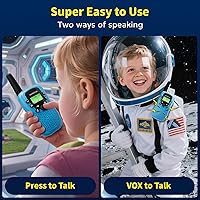 Vista 8 de Walkie Talkie para niños, 3 unidades, juguetes Walkie Talkies para niñas y niños, radios de dos vías con 3 millas de larga distancia y 22 canales