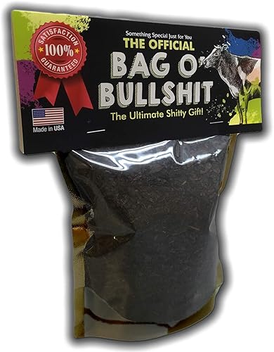 GearsOut Bag O' Bullshit Funny Sack of Poop Mordaza de estiércol de vaca real Mordaza Ideas de elefante blanco Broma Relleno de calcetines Lista