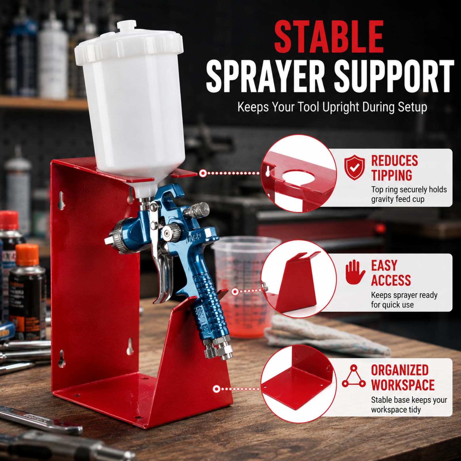 Supports de Pistolet à Peinture, Supports de Pistolet à Alimentation par gravité, Supports de Pistolet Hvlp, Pistolets Hvlp, tuyaux