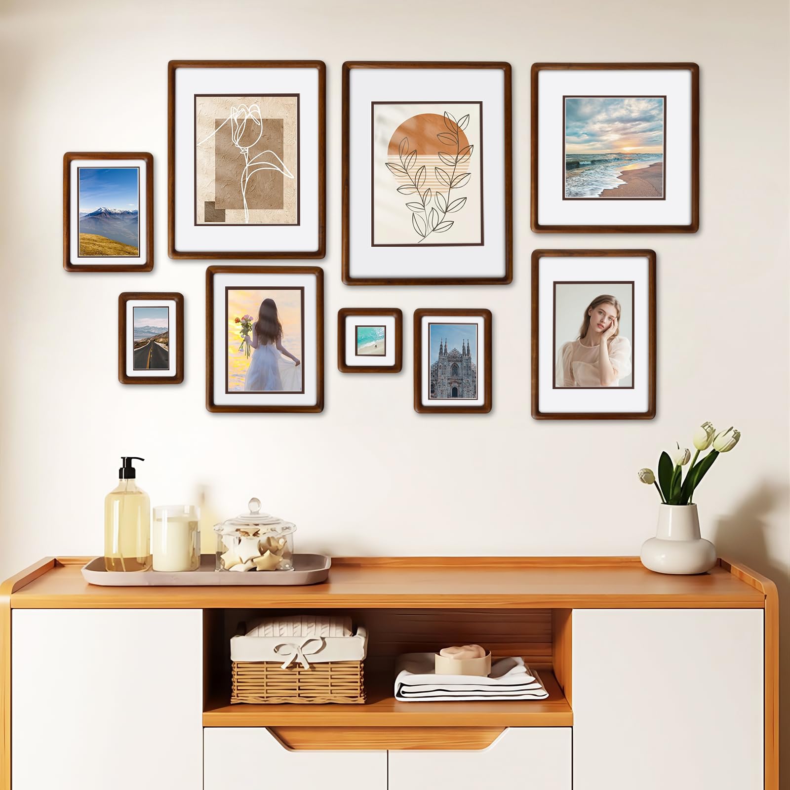 Amazon.co.jp: SZKYSJGS 8x12 木製写真フレーム、無垢ナチュラル