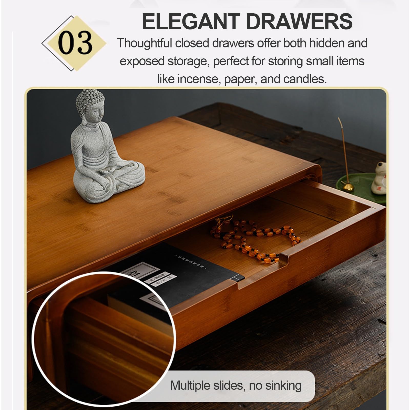 Tavolo Riporre La Meditazione In Bambù. Offerta Sull'altare Dell'incenso | Offerta di base espositiva for statua di Buddha,(L)
