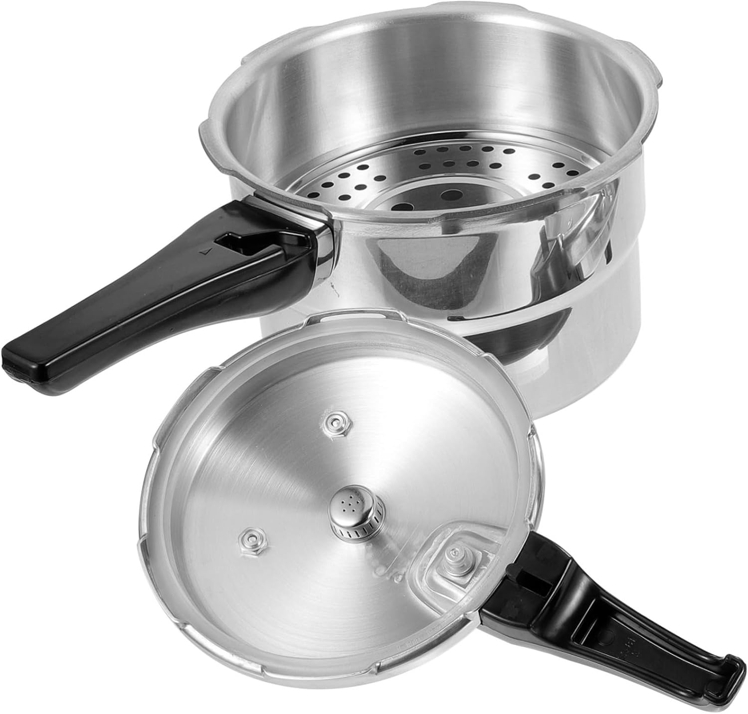 VALICLUD High Pressure Stove Top Cooker Thickened Aluminum Pot with Steamer Energy Saving Kitchen Pressure Cooker for Gas and Induction Stove Fast Cooking Pot for Canning and Household Use