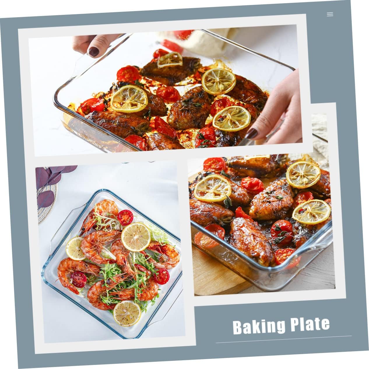 Huge Size Baking Pan Glass Square Baking Pans Holes Non-stick Dishwasher Safe