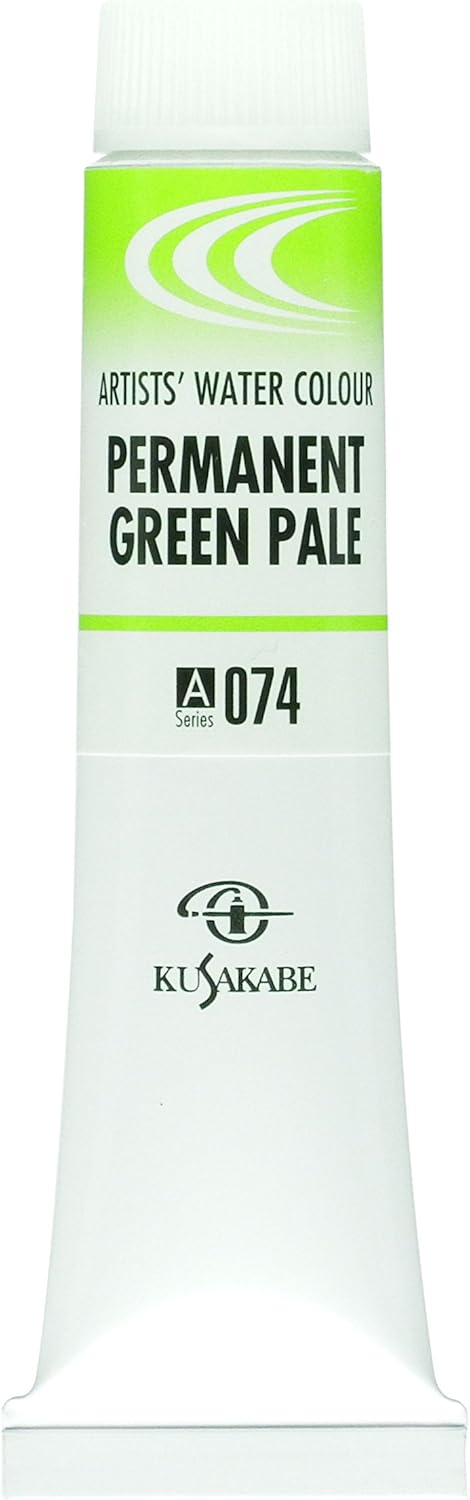 Kusakabe Transparent Watercolor Paint, Permanent Green Pale, 0.7 fl oz (20 ml) (No. 6)