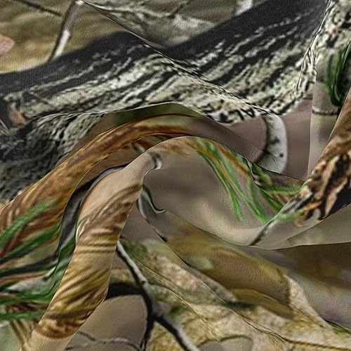 Miniatura 4 de Juego de 2 fundas de almohada tamaño King de 20 x 36 pulgadas, diseño de camuflaje camuflado, cazador de árboles y ramas secas, hojas, funda de