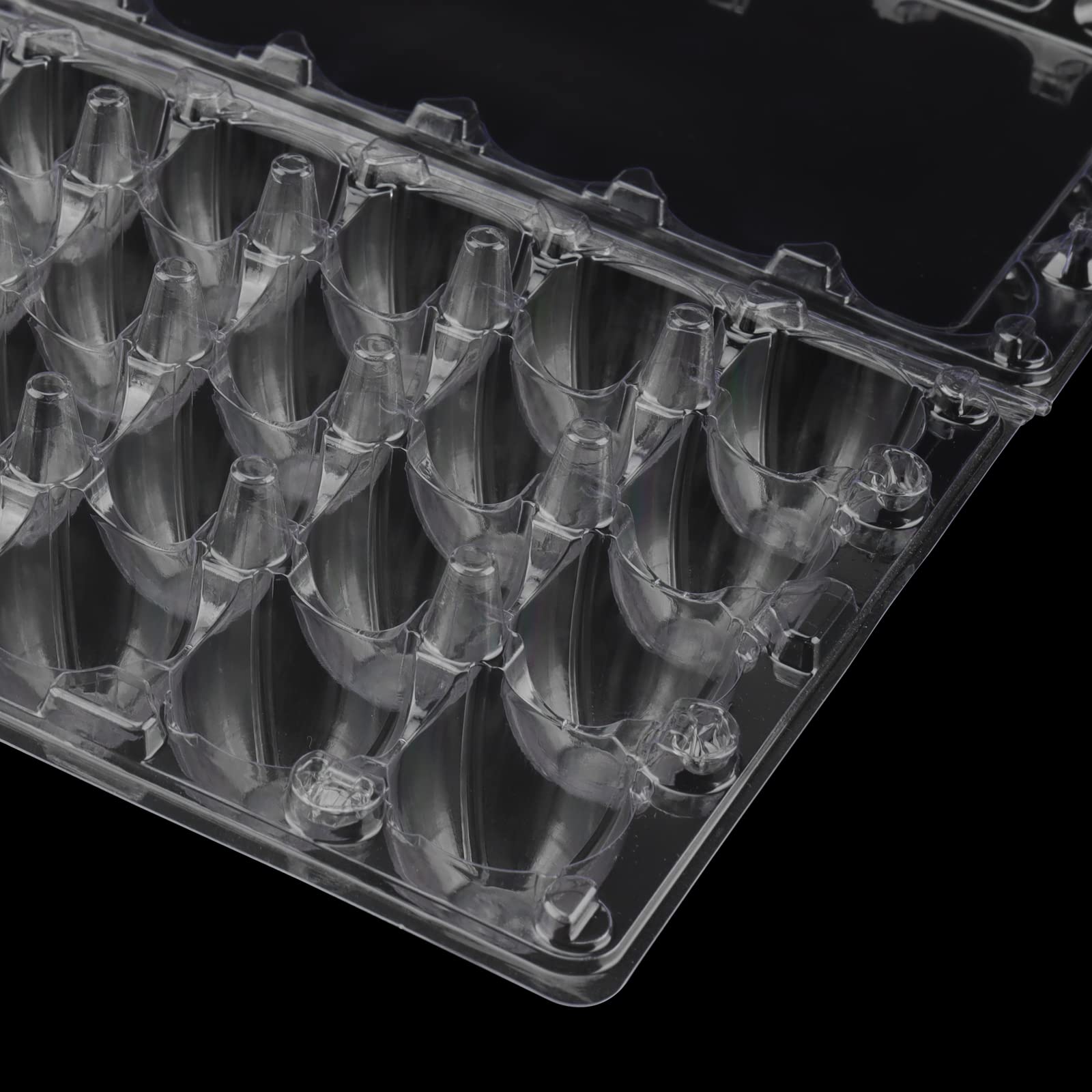 100 cajas de cartón de huevos de codorniz de cuadrícula, recipientes transparentes para huevos de codorniz, bandejas de plástico para almacenamiento de cocina 3