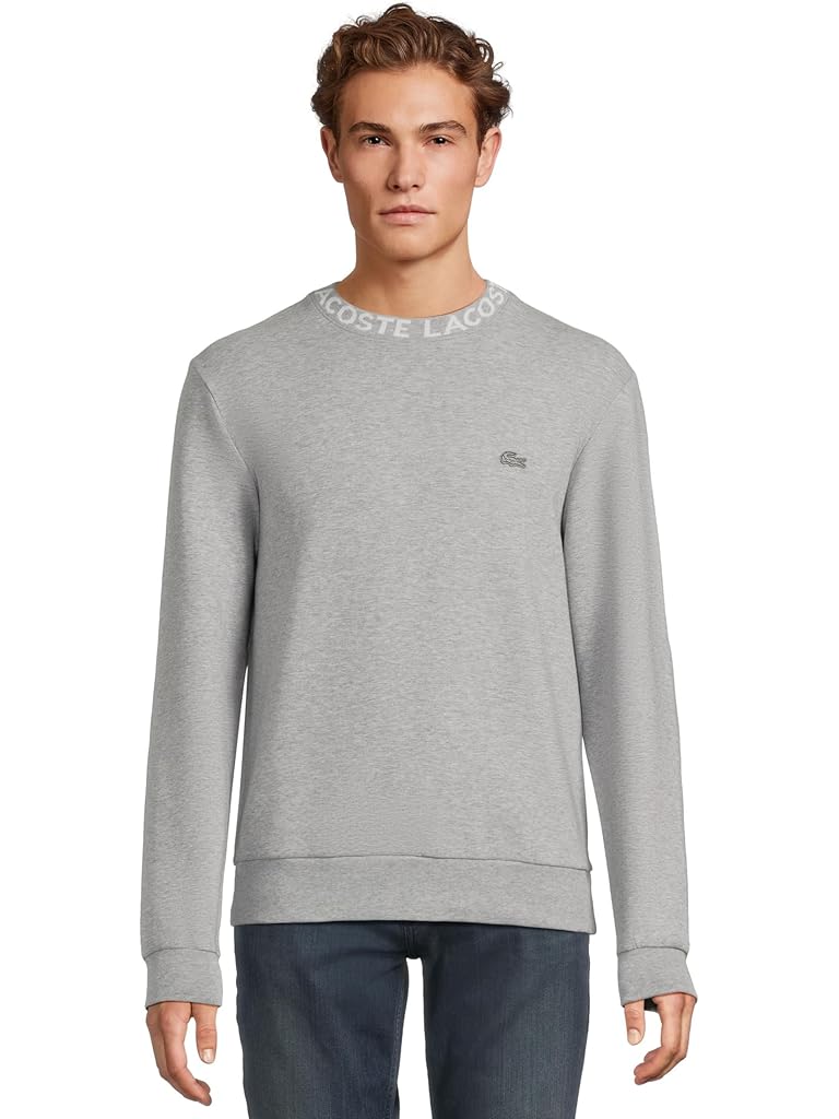 Gray Lacoste Jacquard Branded Jersey Sweatshirt