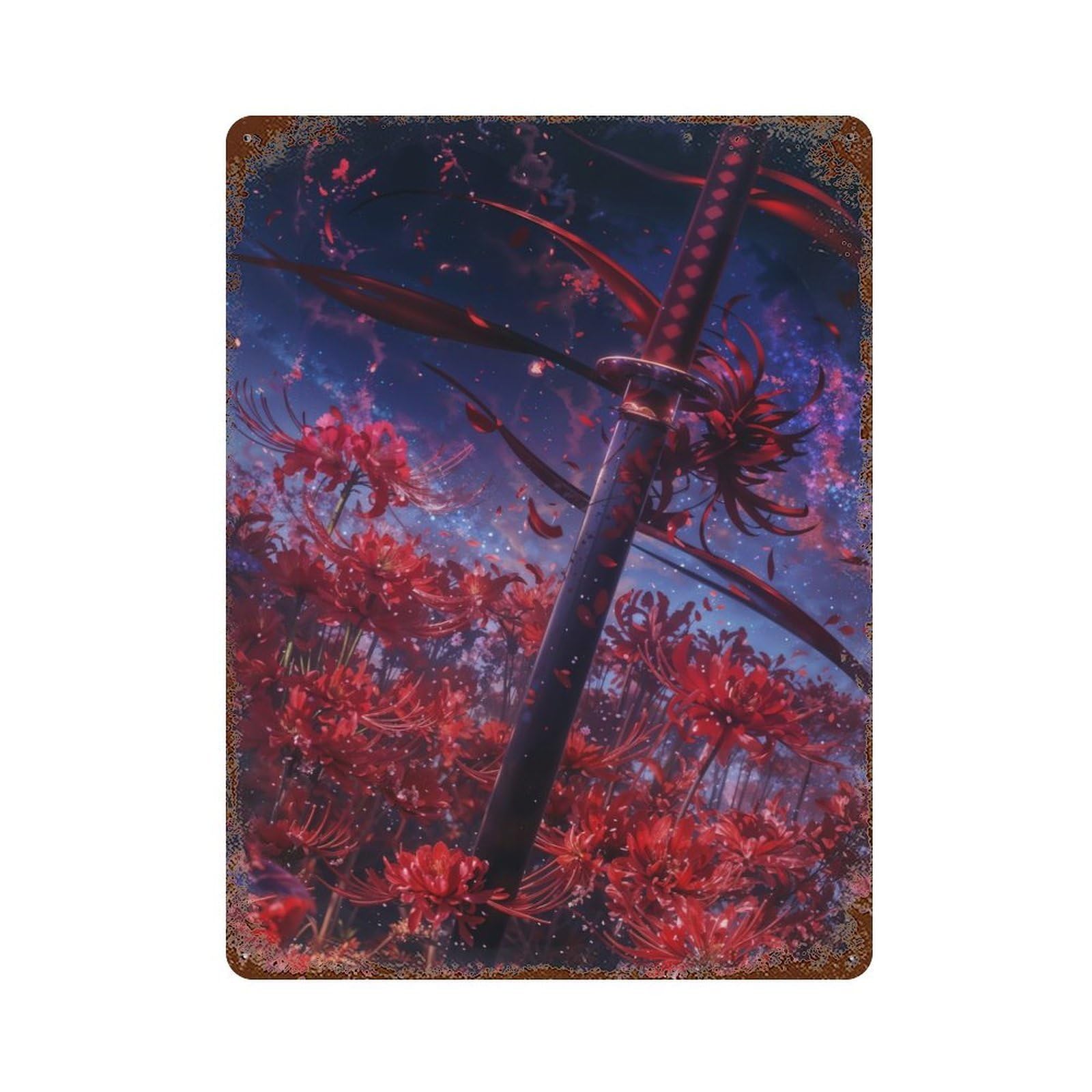 The Crimson Blade Distressed Metal Wall Sign 15.7"x11.8", Ideal for Cafe, Home Bar And Lounge Decor