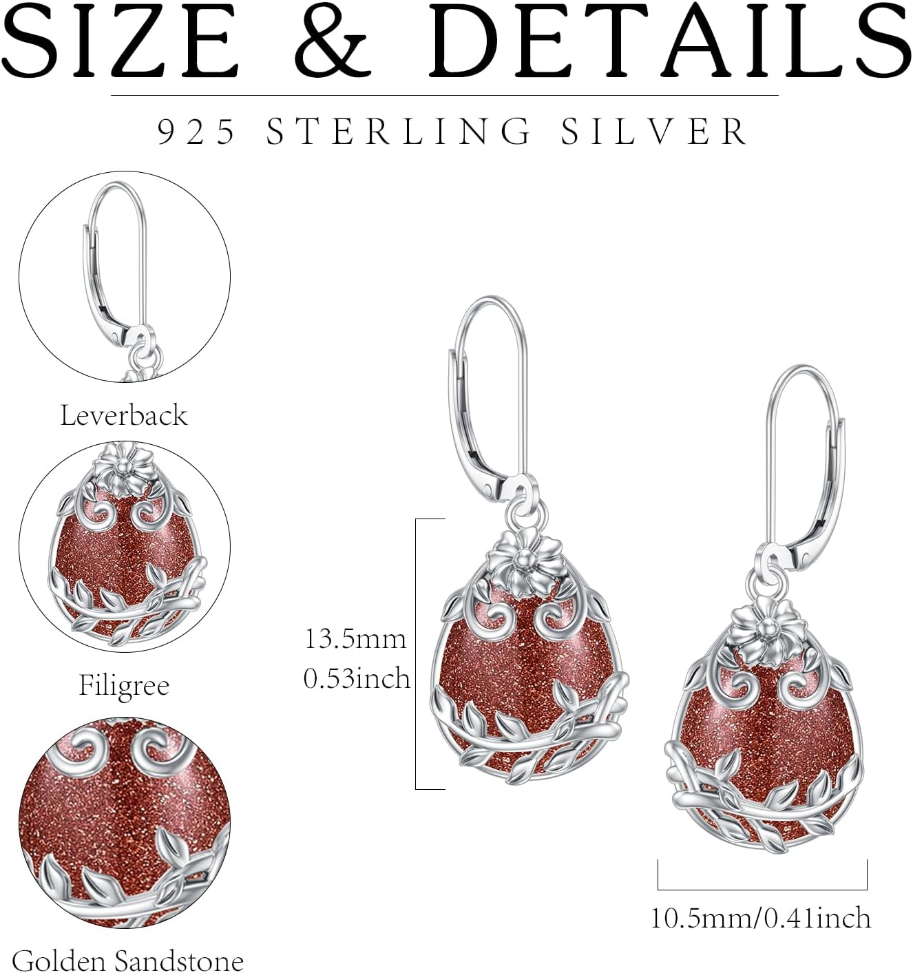 Peridot/Moonstone/Purple Crystal/Rose Quartz/Amber/Blue Sandstone/Moss Agate Dangle Earrings Sterling Silver Filigree Drop Dangle Earrings Peridot Jewelry Gifts for Women