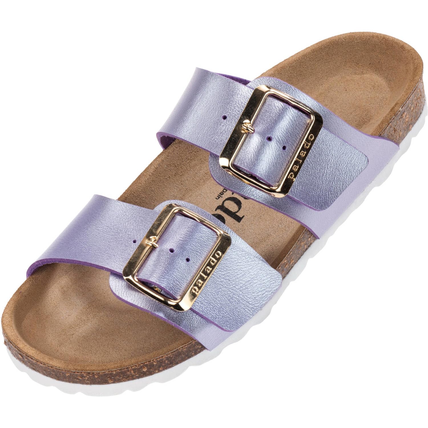 Palado Pantoletten Damen Samos EGS - bequeme Sandalen Made in Spain - Hausschuhe mit dämpfendem Kork-Fußbett - modische Sommerschuhe