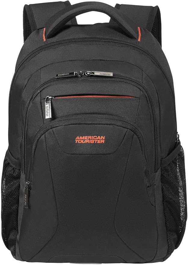 American Tourister en el trabajo - 13.3 - mochila para computadora portátil de 14.1 pulgadas, 46 cm, 20.5 L, negro/naranja (negro/naranja)