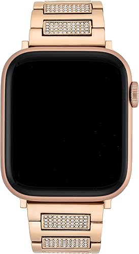 Anne Klein Pulsera de moda con detalles de cristal prémium para Apple Watch, segura, ajustable, repuesto de correa de Apple Watch, se adapta a la