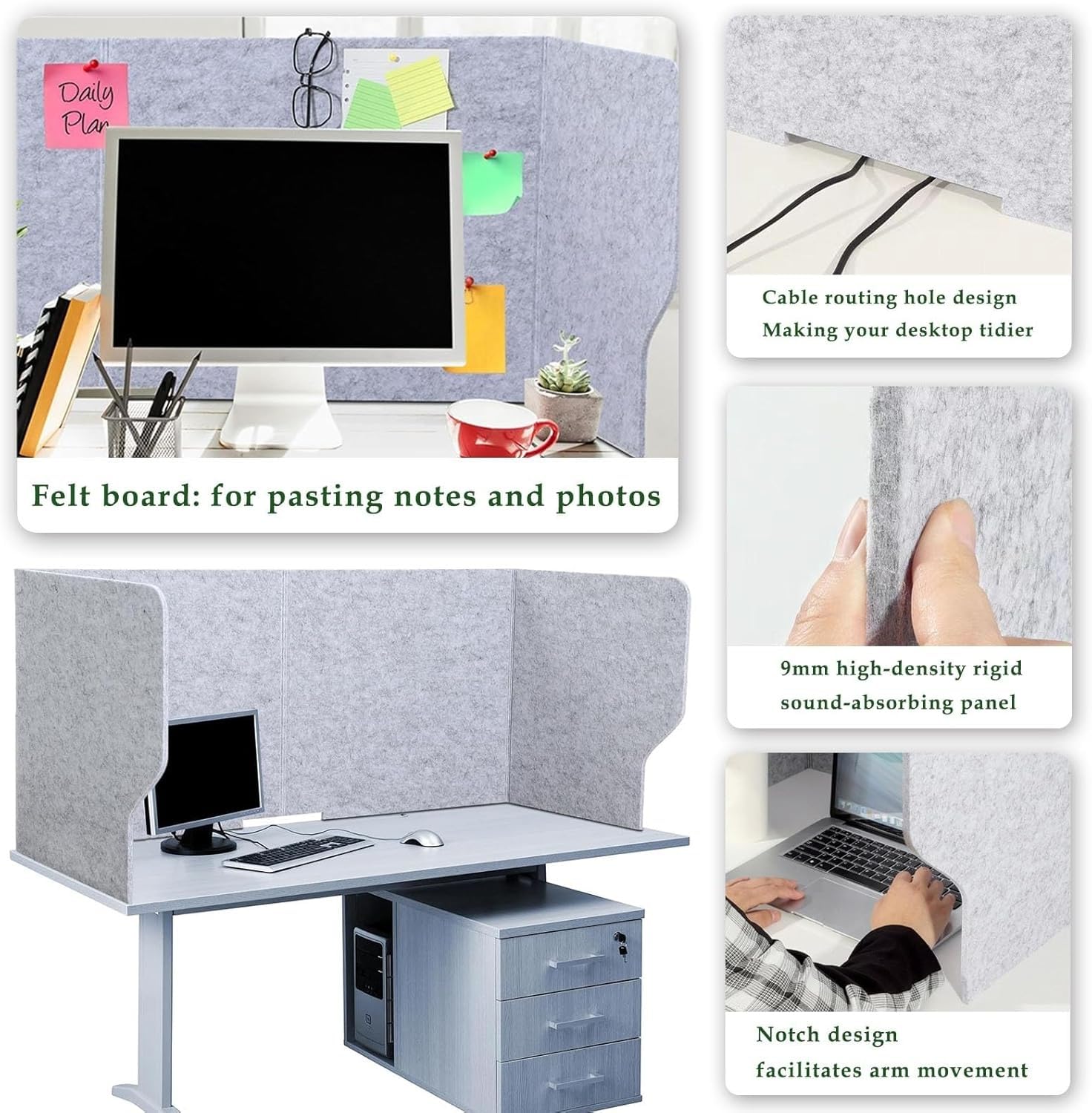 Acoustic Desk Divider, 60~120cm Stand Up Freestanding Felt Privacy Panel, Sound Proof Dividers, U-Shaped Desktop Separator, For Classroom Home Office Schools Workstations(Light brown,120cm)
