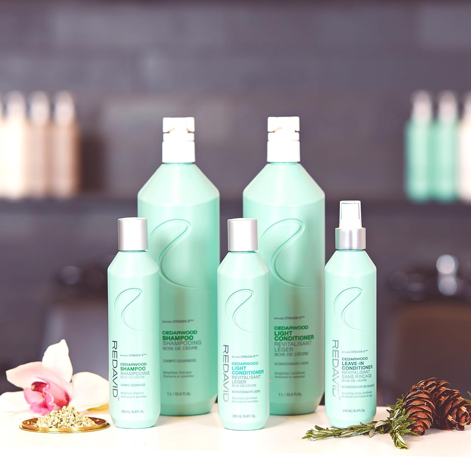 Redavid Cedarwood Weightless Shampoo - with Hemp Seed Oil and Orchid Oil, for Fine Hair and Men's Hair - Clinically Strengthens, Cleanses Hair and Scalp - Paraben, Phthalate and Sulfate Free (1L) - Image 4