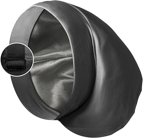 Gorro de satén con forro de seda, cubierta ajustable para el cabello para mujeres y hombres, gorro de noche para el cuidado de pacientes