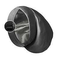 Vista 16 de Gorro de Satén con Forro de Seda para Dormir - Cubierta Ajustable para el Cabello, Gorro para Cabello Encrespado, Gorro de Noche Holgado, Protección