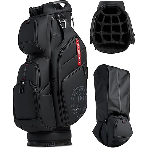 Ghost Golf Cart Bags, GT-14 - Golf Bags for Men & Women, 14-Way Dividers with Premium Materials & Magnetic Pockets - Golf Bag Capacity with 11 External Pockets